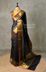 Black banarasi silk saree -PASILK5