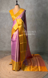 Pink and yellow Tissue banarasi silk saree -PASILK4