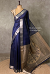Blue silk cotton saree- PBR49K