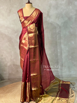 Maroon Semi Banarasi saree - LZ9H
