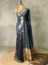 Bluish grey silk cotton saree- PBR49L