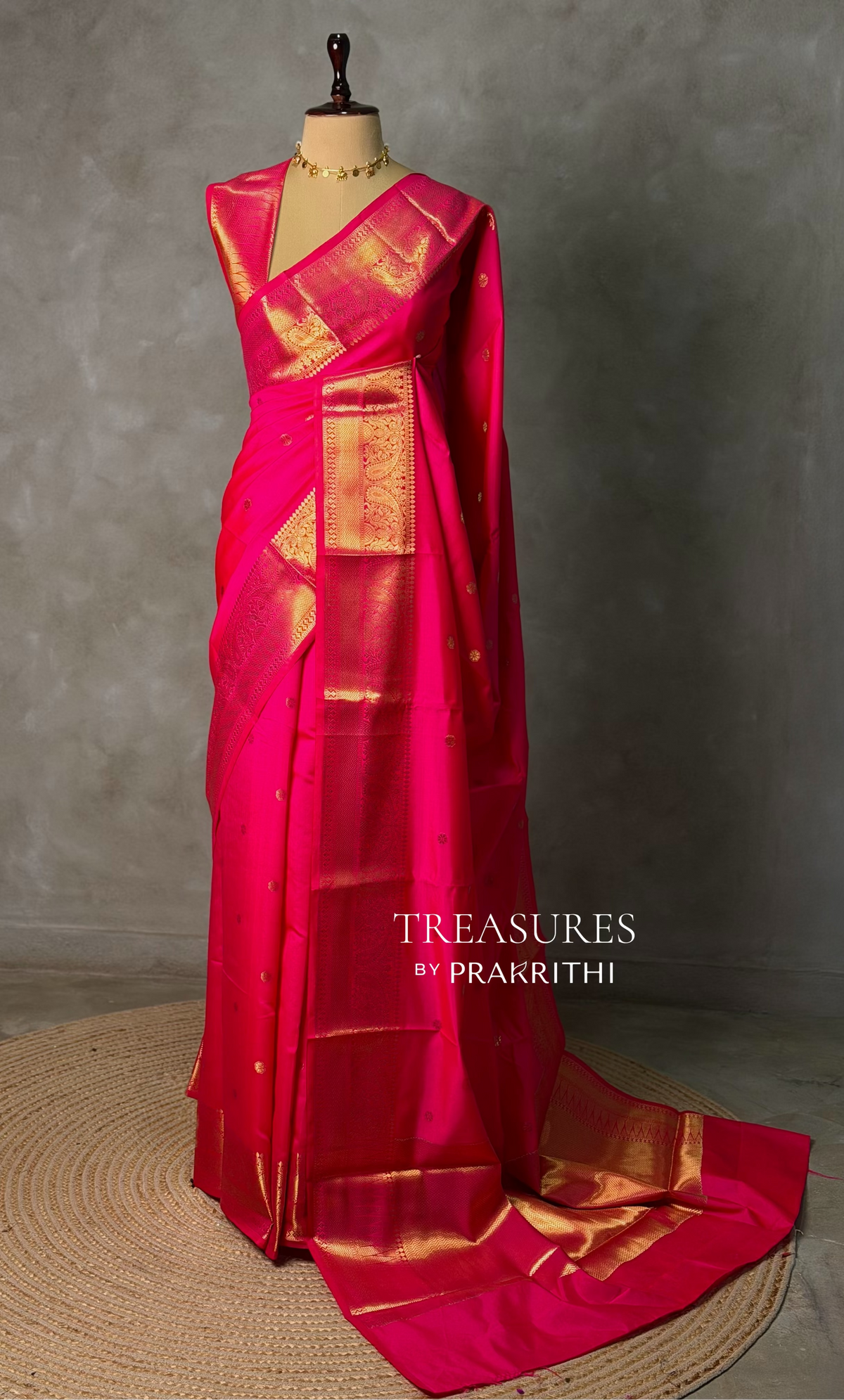 Rani Pink Banarasi silk saree -RUK45B