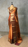 Rust orange banarasi silk saree -PASILK1A