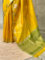 Lime yellow and lime green combo semi tusser saree- PST001C
