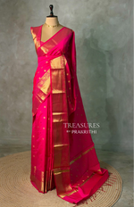 Rani Pink Banarasi silk saree -RUK46A