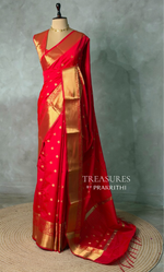 Red Pink Banarasi silk saree -RUK46B