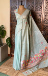 Pastal blue organza tissue saree- PBR51C