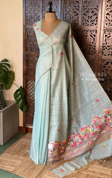 Pastal blue organza tissue saree- PBR51C