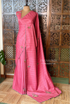 Pink soft tusser silk saree : PBR52B