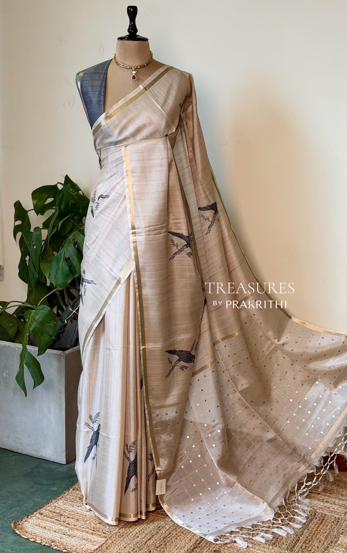Tusser silk saree -PBR16A