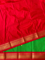 Parrot green and Red Traditional Kanchi silk - PKANCHIPARROT