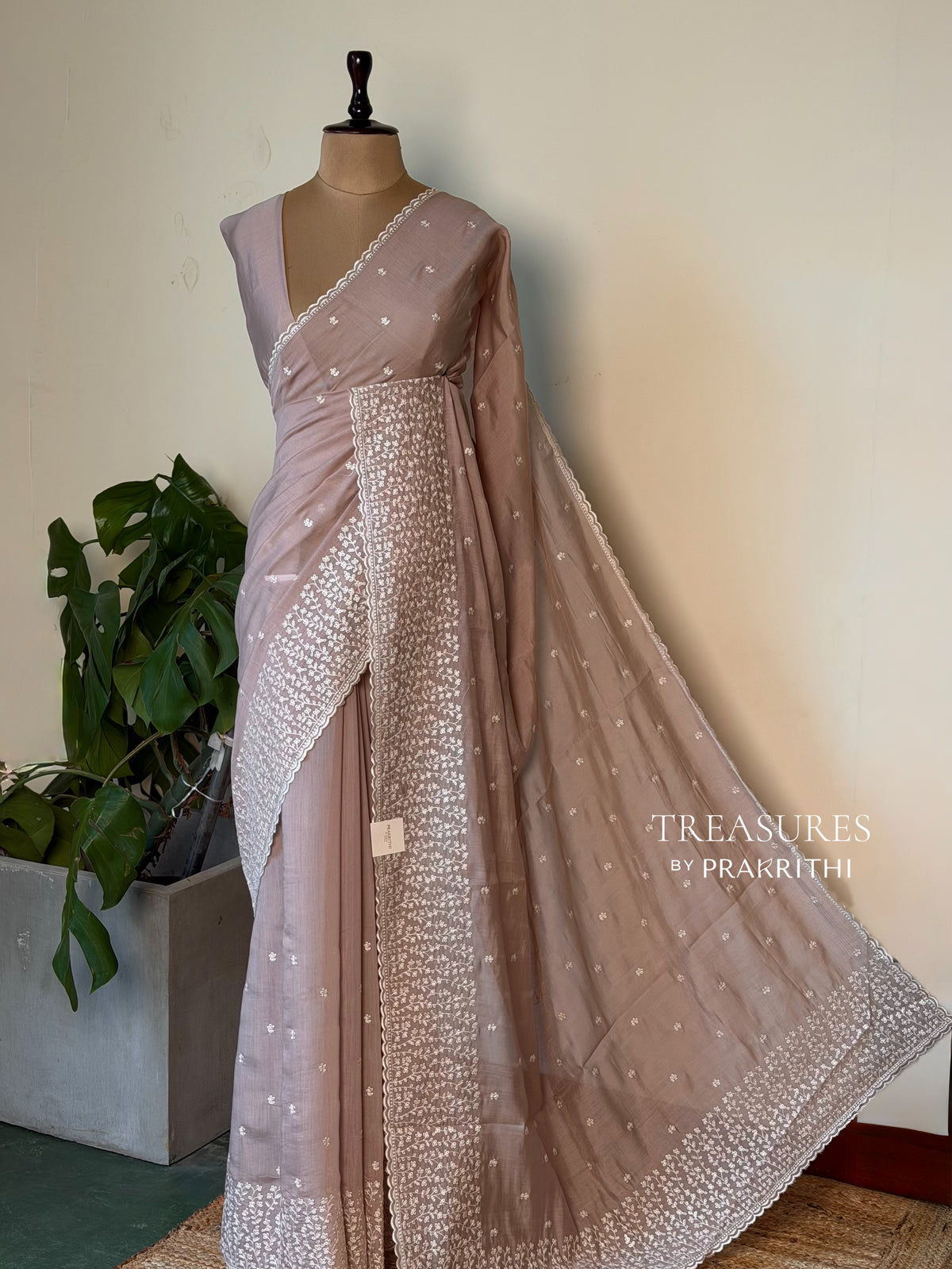 Mauve Muslin silk saree -PBR17A