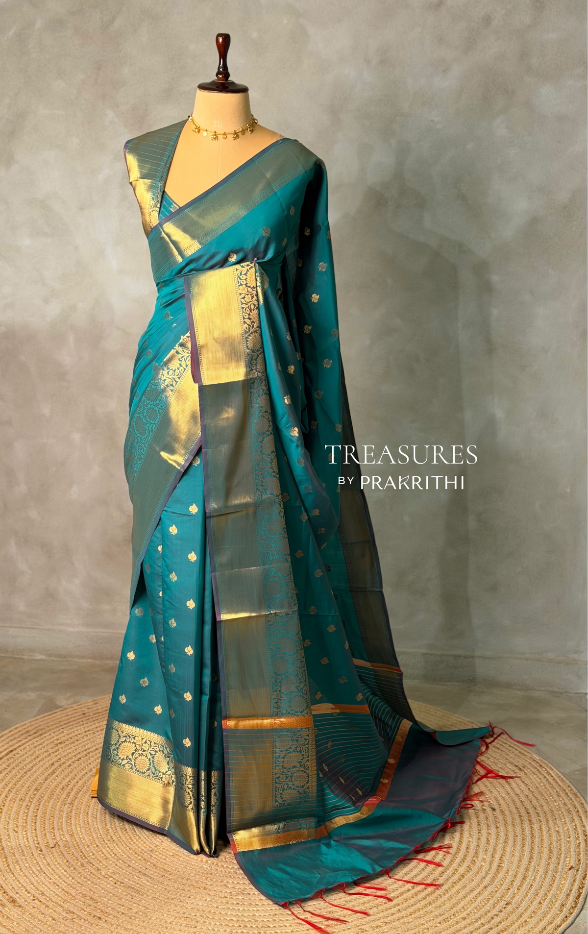 Peacock Blue Banarasi silk saree -RUK46C