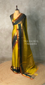 Olive Green Banarasi silk saree - PIH83
