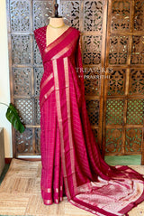 Maroon viscose Crepe saree - PBRVT1