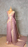 OnionPink Banarasi Gerogette saree - PBRHS1F