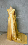 Pastal Yellow Banarasi Gerogette saree - PBRHS1D