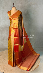 Gold and Red tissue Banarasi silk saree - PIH86