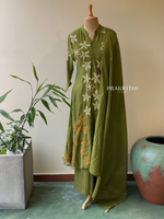Green Pure mul chanderi salwar set -SMUL7-SIZE38