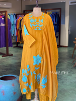 Yellow Pure mul chanderi salwar set -SMUL42- SIZE44