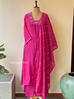 Rani Pink Pure mul chanderi salwar set -SMUL45- SIZE40