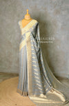 Grey Banarasi Gerogette saree - PBRHS1I