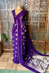 Violet viscose georgette saree - PBRVT2