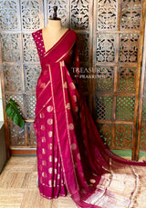 Deep maroon georgette saree - PBRVT2B