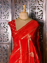 Orange georgette saree - PBRVT2C