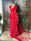 Red viscose georgette saree - PBRVT2E