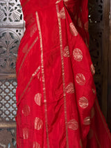 Red viscose georgette saree - PBRVT2E