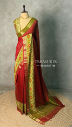 Maroon Georgette chanderi silk saree -PBR18C