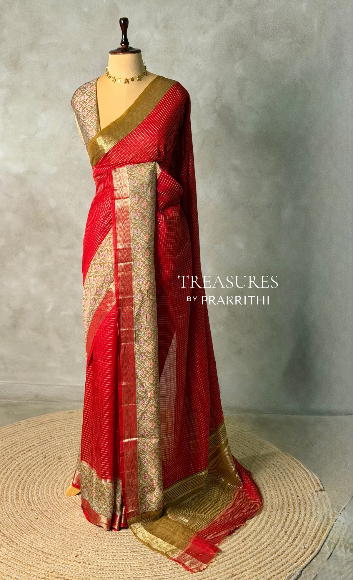 Maroon Georgette chanderi silk saree -PBR18E