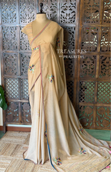 Nude Chicku shade soft Chiffon saree : PBR52F2