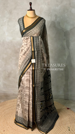 Chicku and Black silk cotton saree -PBR19