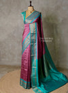 Onion Pink and Aqua blue Silk saree - PBRZU1C