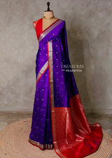 Violet and Red Silk saree - PBRZU2