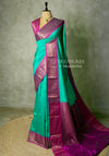 Aqua Green and Magenta Silk saree - PBRZU3