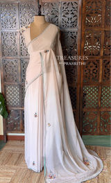 Nude Pink soft Chiffon saree : PBR52F4
