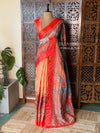 Orange Semi Tusser silk saree: PBR55AD
