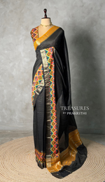 Black Georgette chanderi silk saree -PBR18H