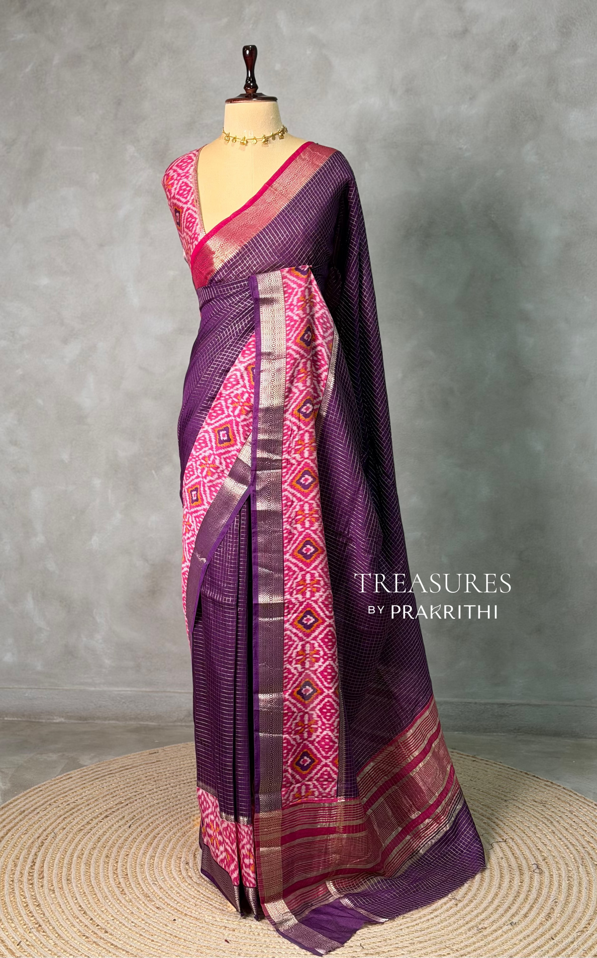 Purple chanderi silk saree -PBR18I
