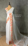White soft silk saree - PBR35B1