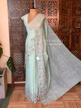 Pastal green Net kotta saree - PBR34B12