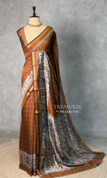 Light brown silk cotton saree -PBR20A