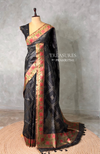 Black silk cotton saree- PBR49C