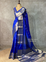Royal Blue Banarasi silk Saree - RUK1D