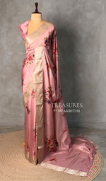 Pink semi tusser silk saree -PBR21