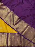 Yellow and Violet silk saree- PSSYV
