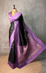 Black and Lavender silk saree - PBR22B
